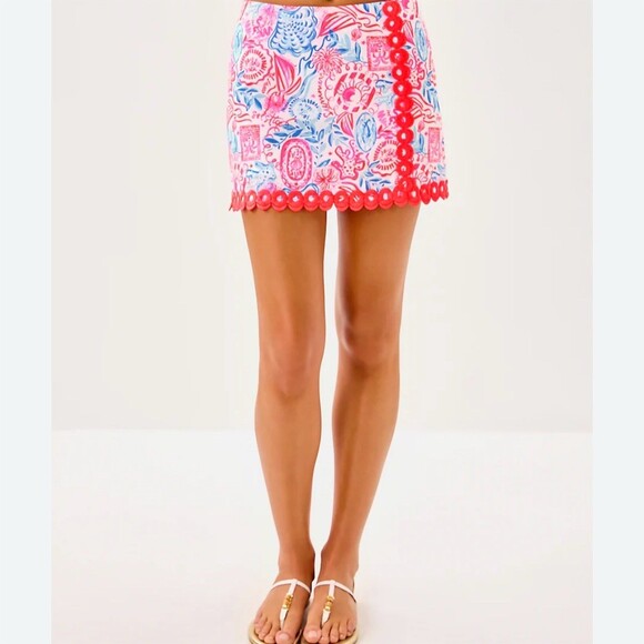 Lilly Pulitzer Michelina Mini Skort Womens Size 12 Lil Sun Sea Sand Pink - Picture 2 of 10